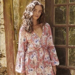 Auguste Pascal Helena Sleeved Mini Dress in Rose